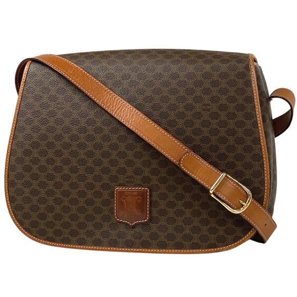 Celine Macadam Pattern Drawstring Shoulder Bag Brown - Picture 1 of 7